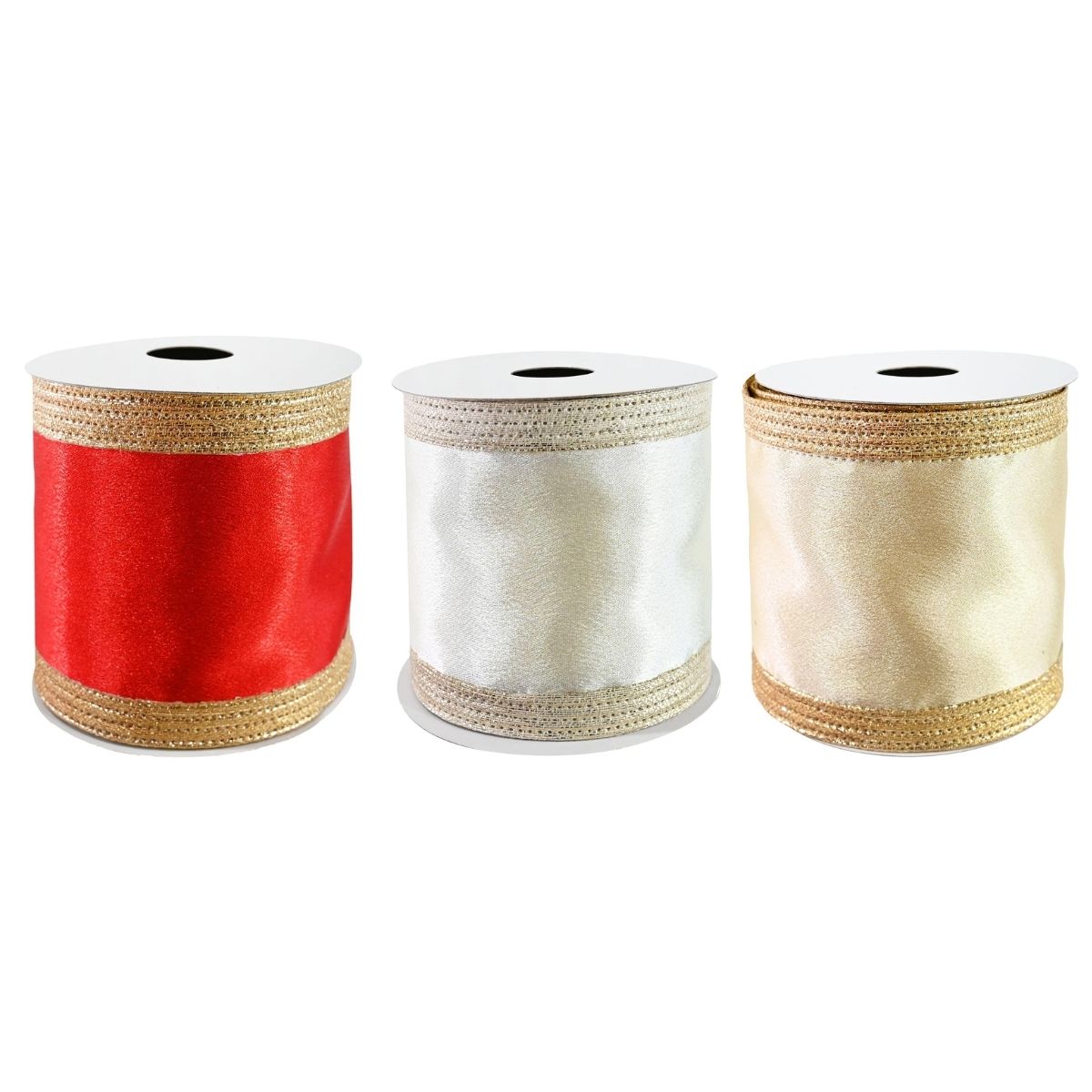Christmas Ribbon Wide Satin Braided 10cm X 10m Assorted Christmas decoration
