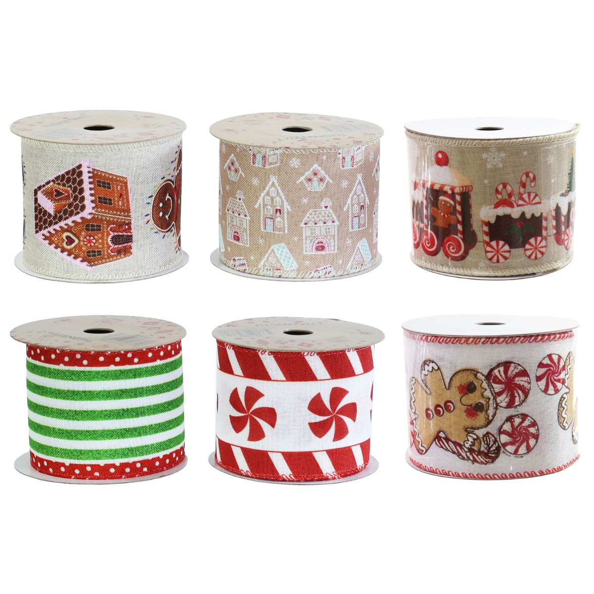 Christmas Gingerbread Ribbon Mix 63mm x 2.7m Assorted