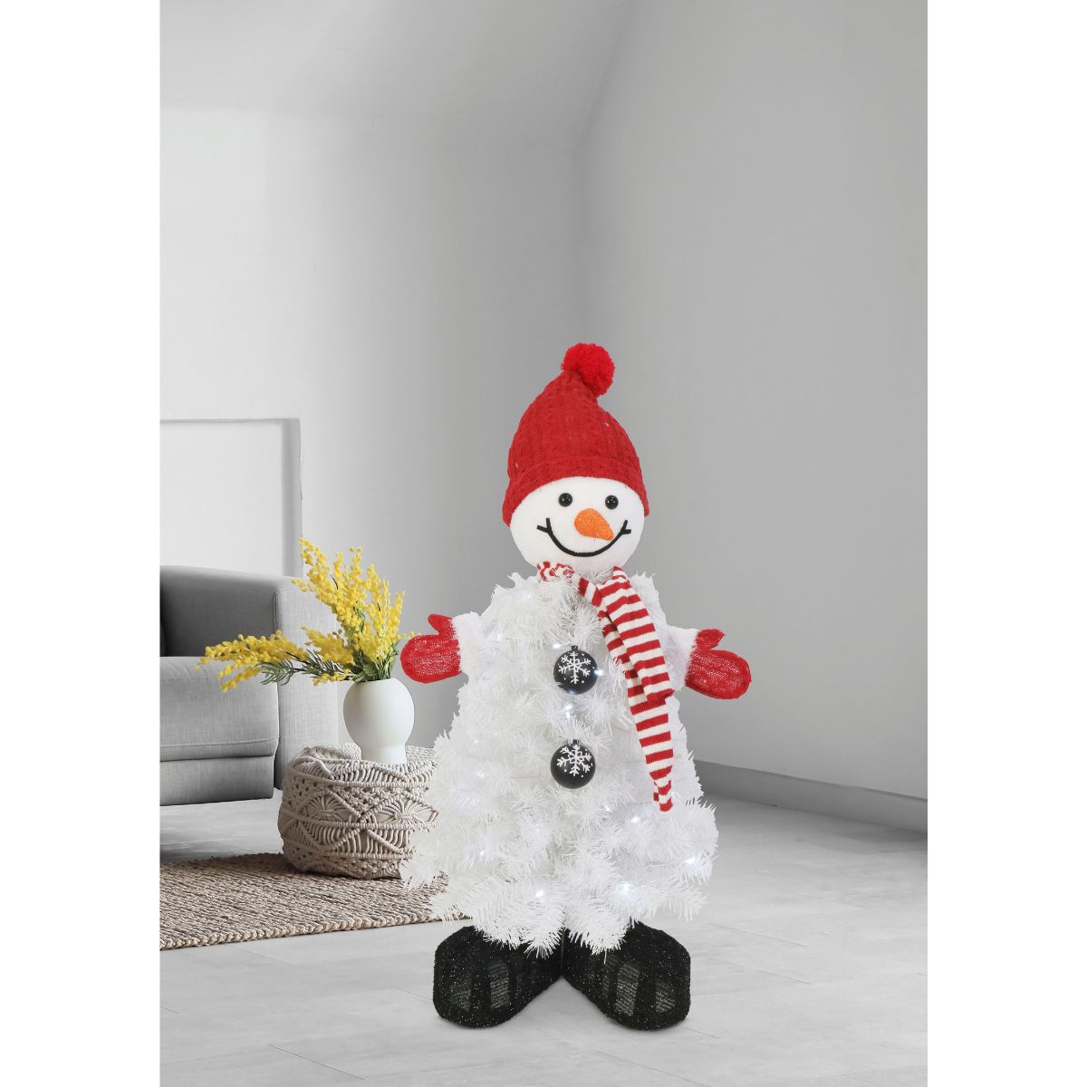 Christmas Pre-Lit Snowman Tree 90cm