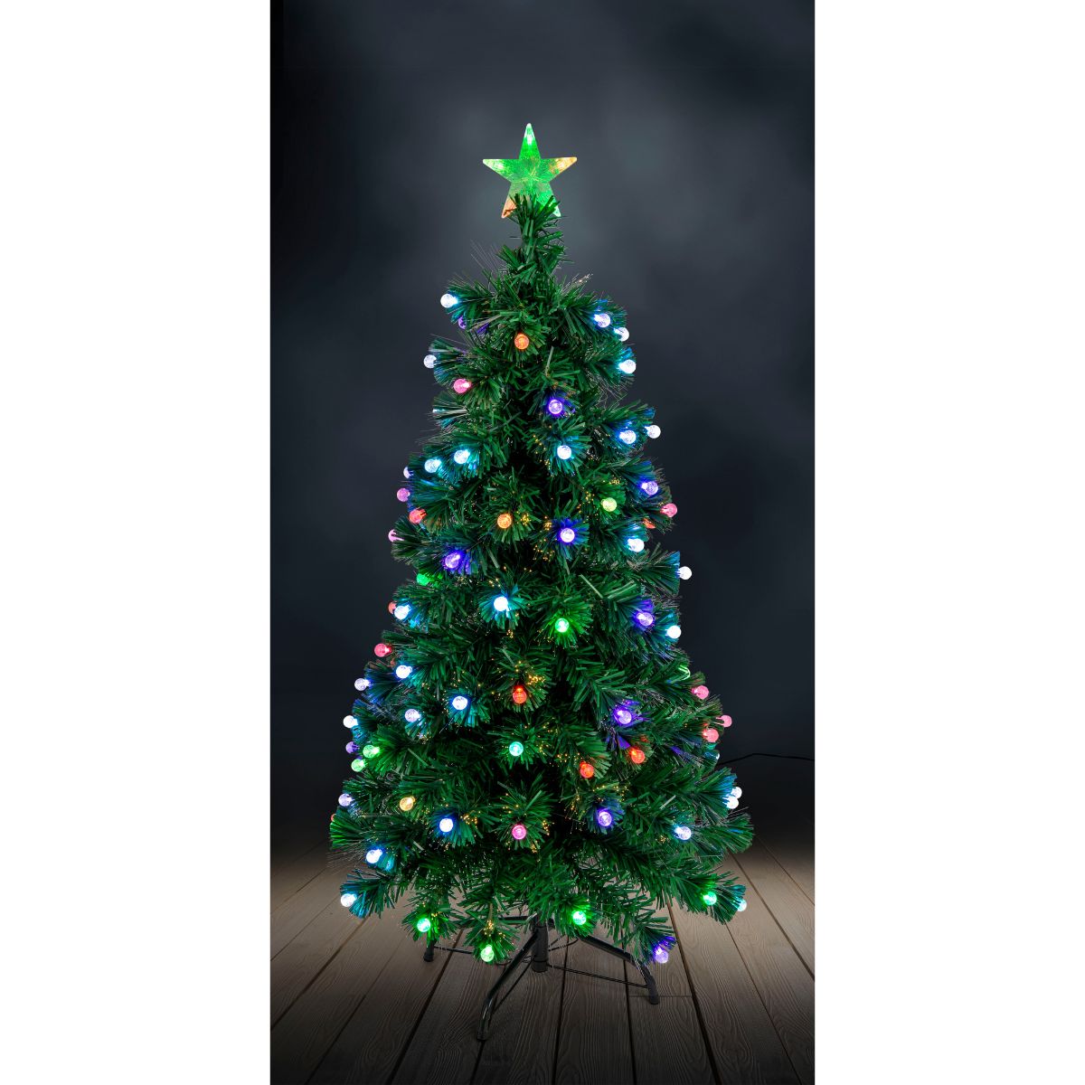 Christmas Fibre Optic Tree Colour Changing Bubble Ball 120cm