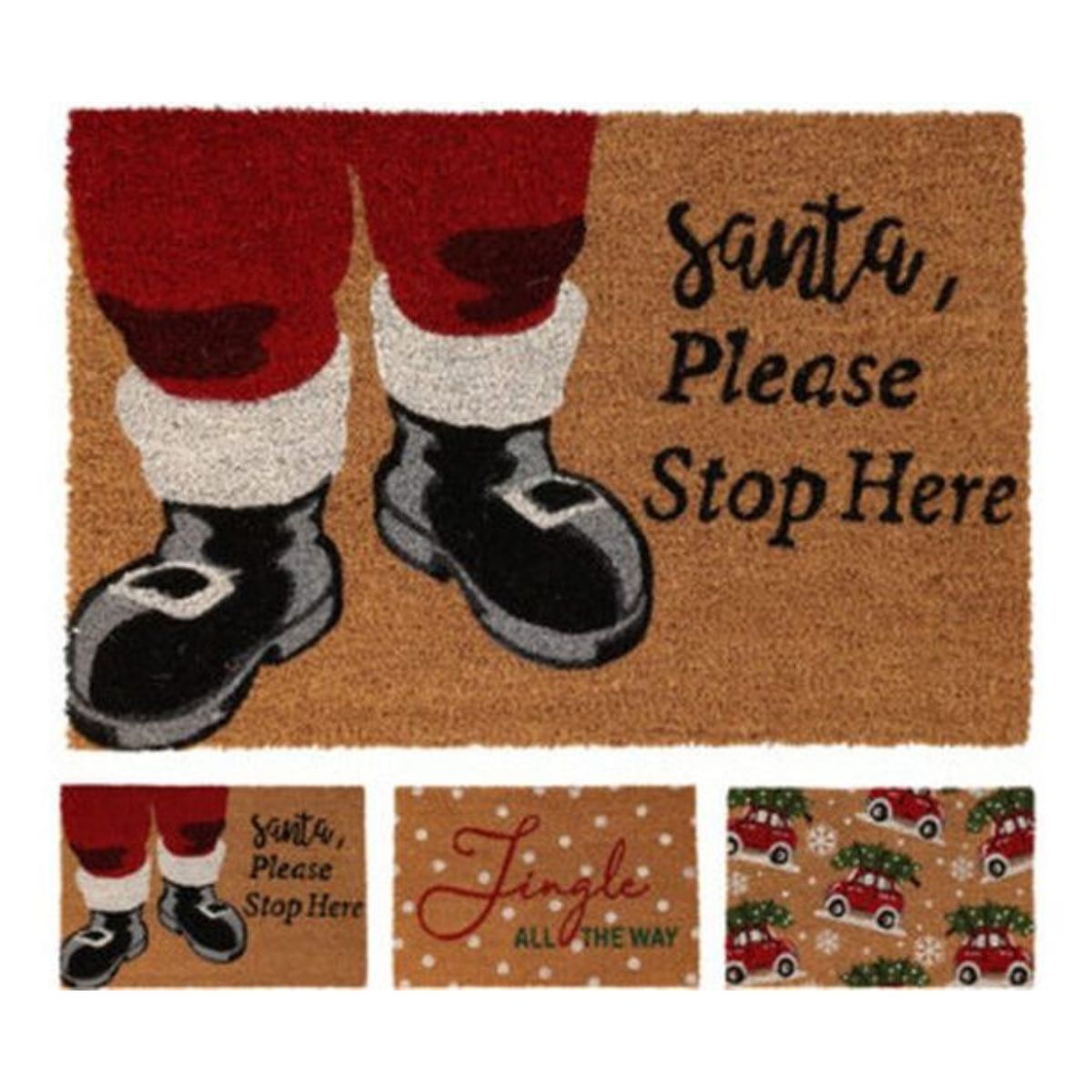 Coir Doormat 3 Assorted Christmas Design