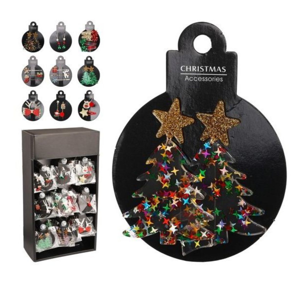 Earrings & Hairclips Christmas 9 Assorted