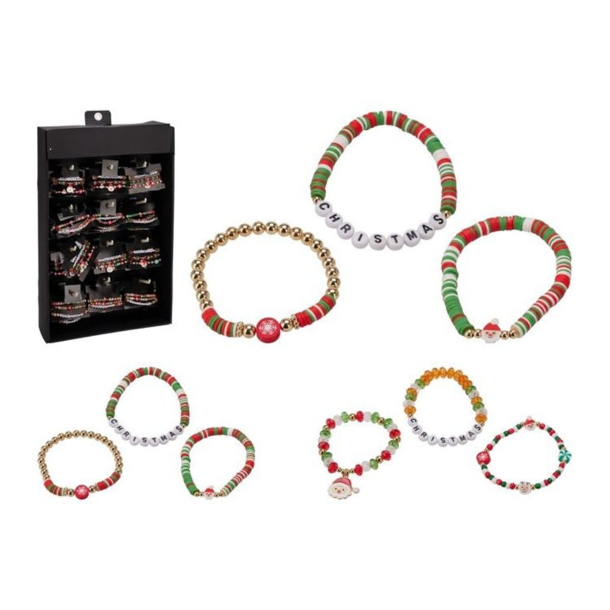 Christmas Friendship Bracelet 3Pcs 5cm 2 Assorted