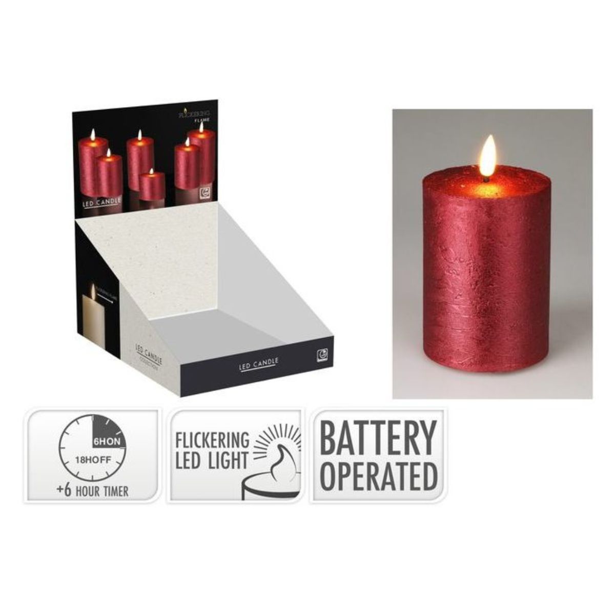 LED Candle 75 x 100mm Battery Operated