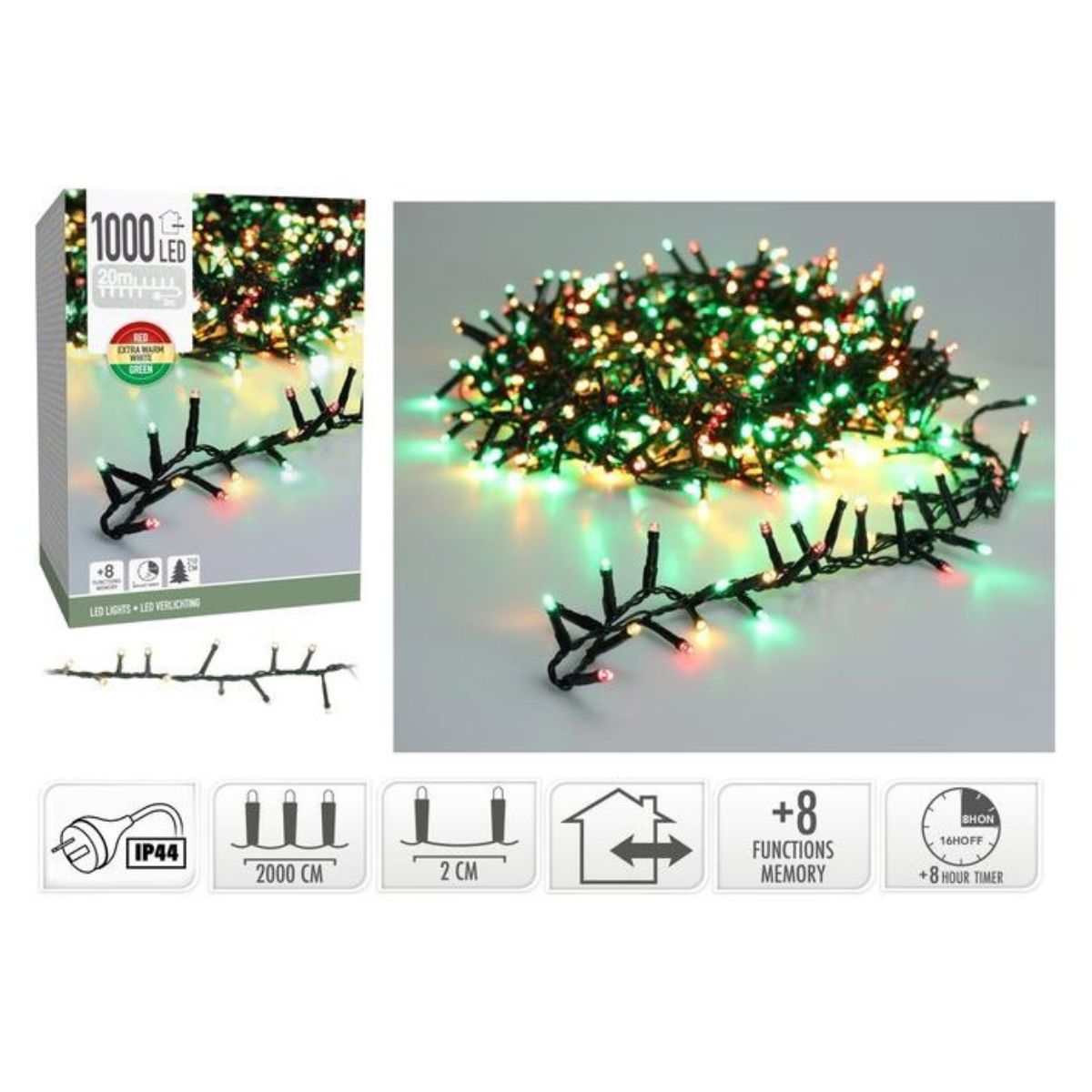 Snake Lights 1000 LED Lightsxmas IP44 20m