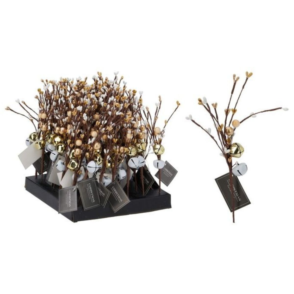 Branches W/ Bells Champagne/silver 23cm
