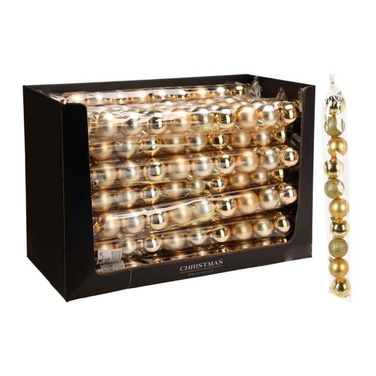 Christmas Bauble Set 50mm Gold 10 Pieces