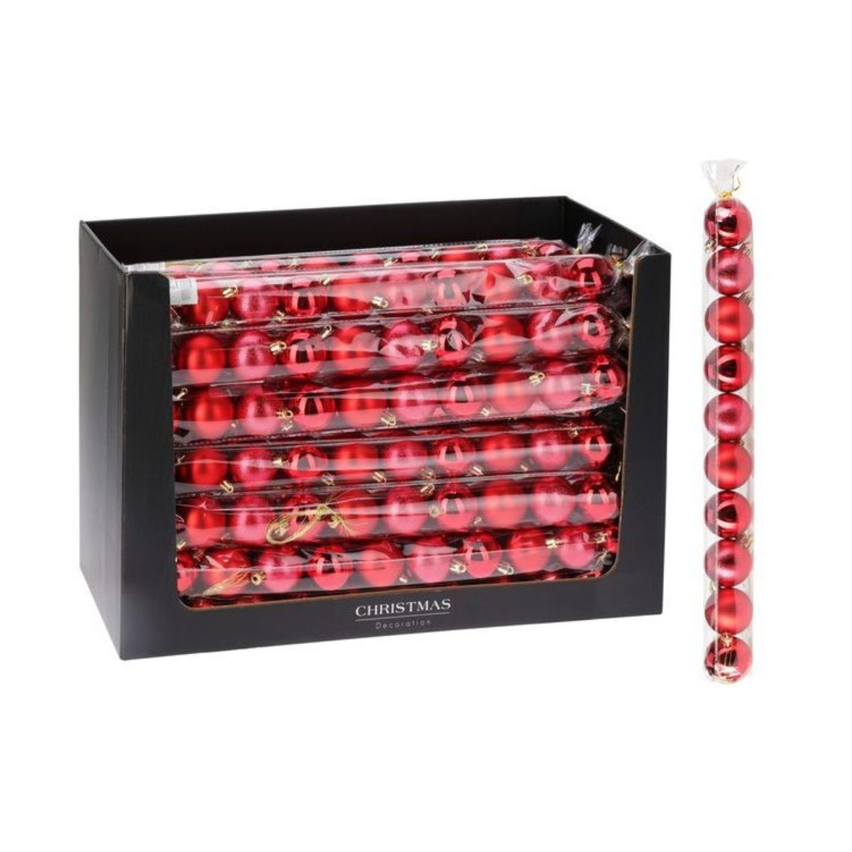 Christmas Bauble Set 50mm Red 10 Pieces