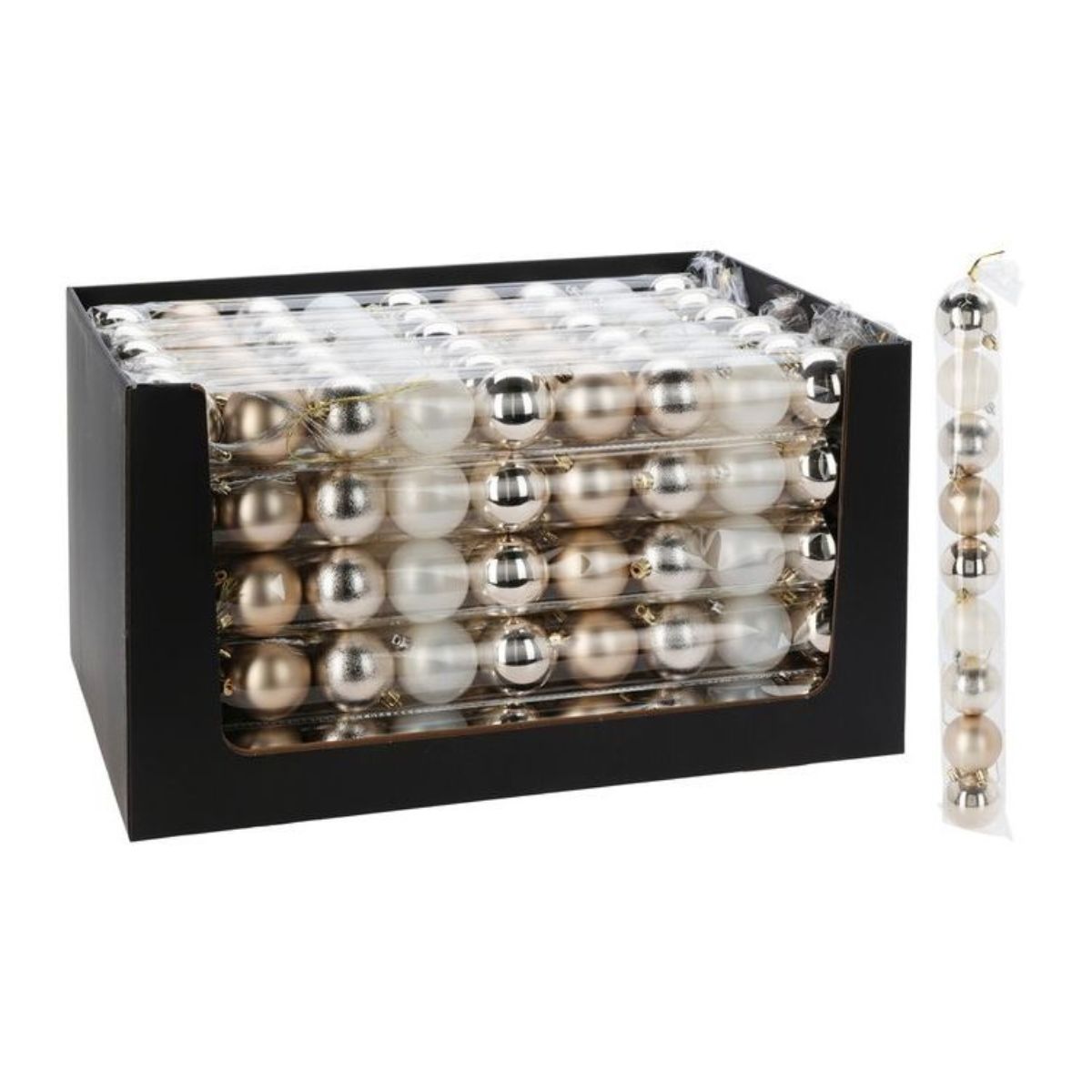 Christmas Bauble Set 60mm Champagne 9 Pieces