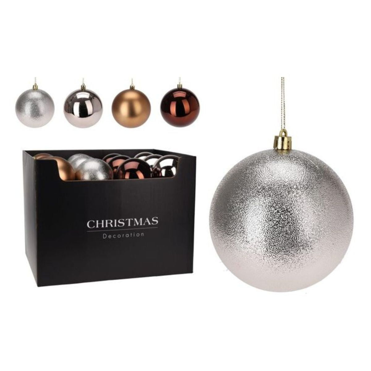 Christmas Bauble 120mm Amber 4 Assorted