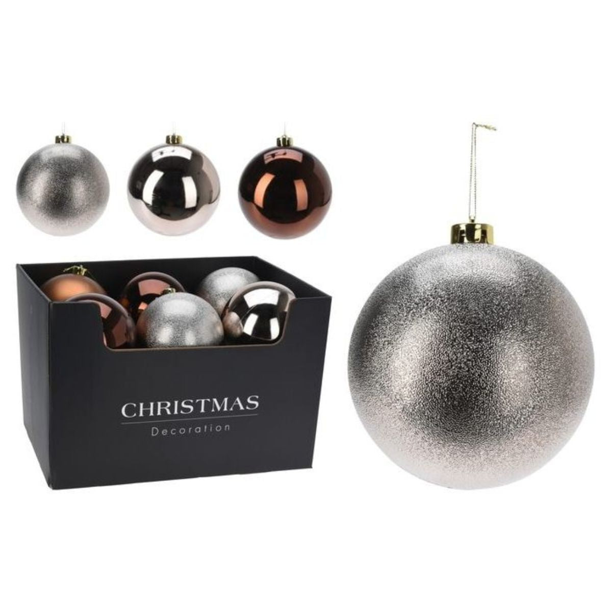 Christmas Bauble 140mm Amber 3 Assorted