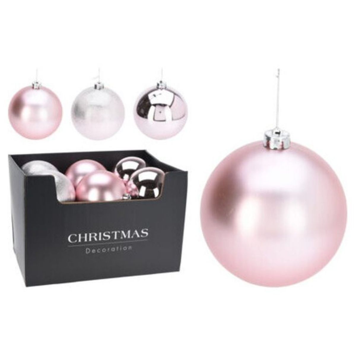 Christmas Bauble 180mm Pink 3 Assorted