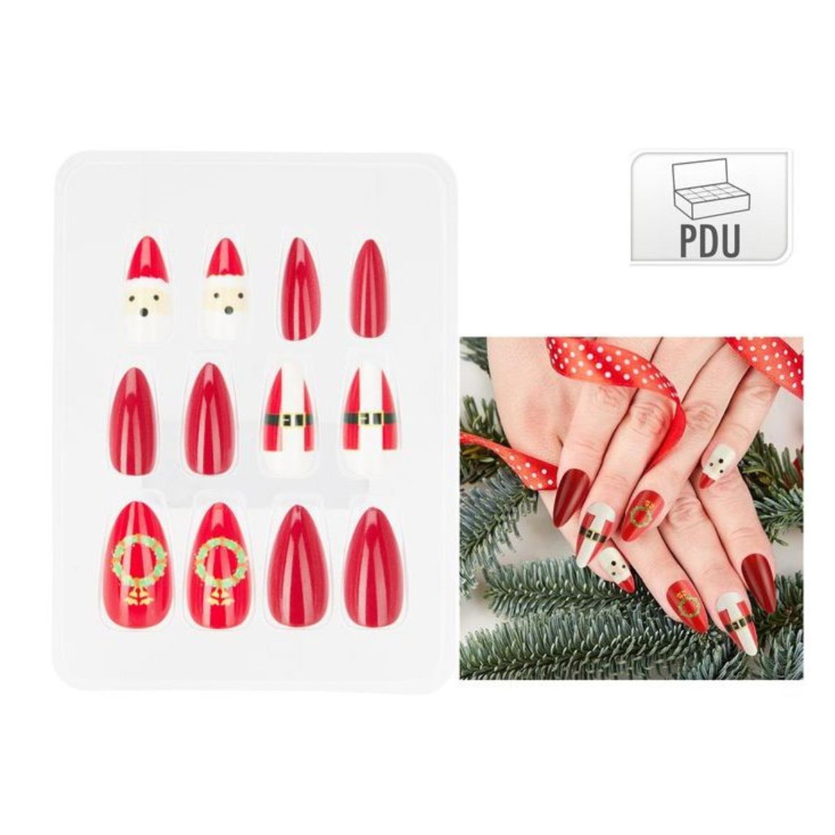 Nailset 12 Pieces 2 Assorted Christmas Design