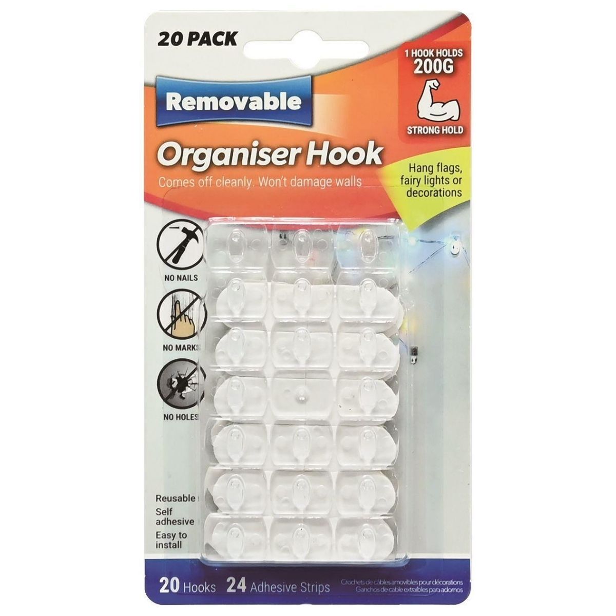 Christmas Mini Light Organiser Clips Removable 20pk - Christmas Collective NZ