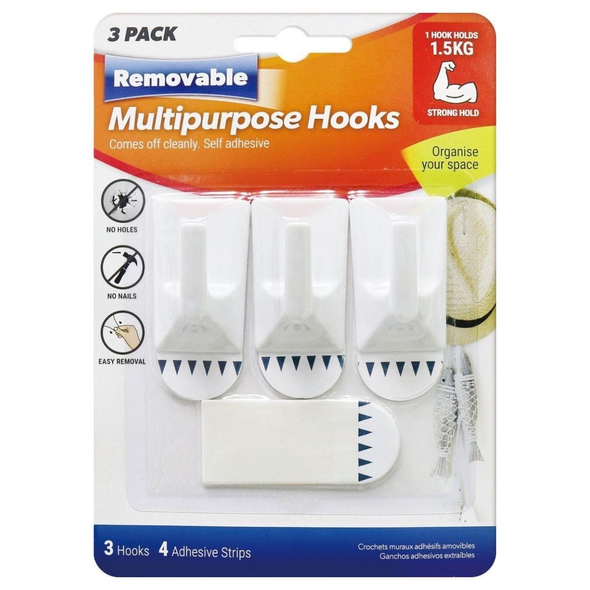 Christmas Hooks Removable 5cm 3pk - Christmas Collective NZ
