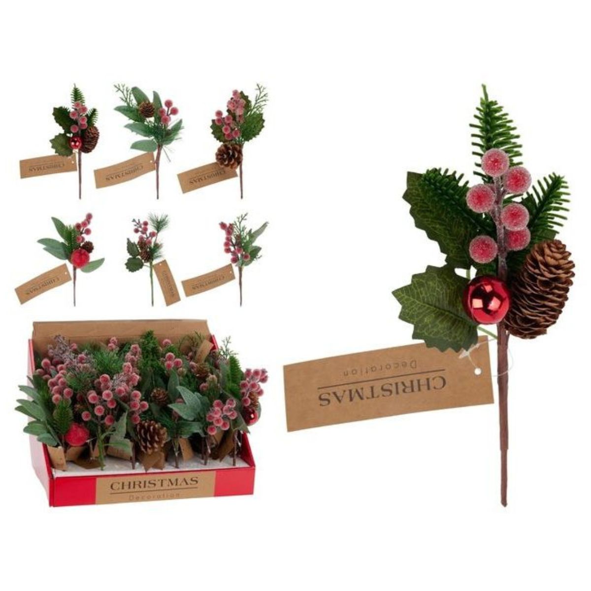 Berry Leaf Pick 6 Assorted Design 22cm