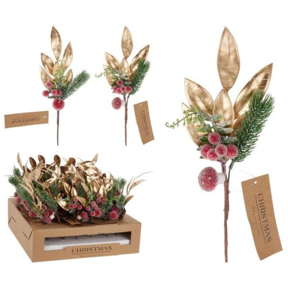 Berry Branch 32cm Gold 2 Assorted
