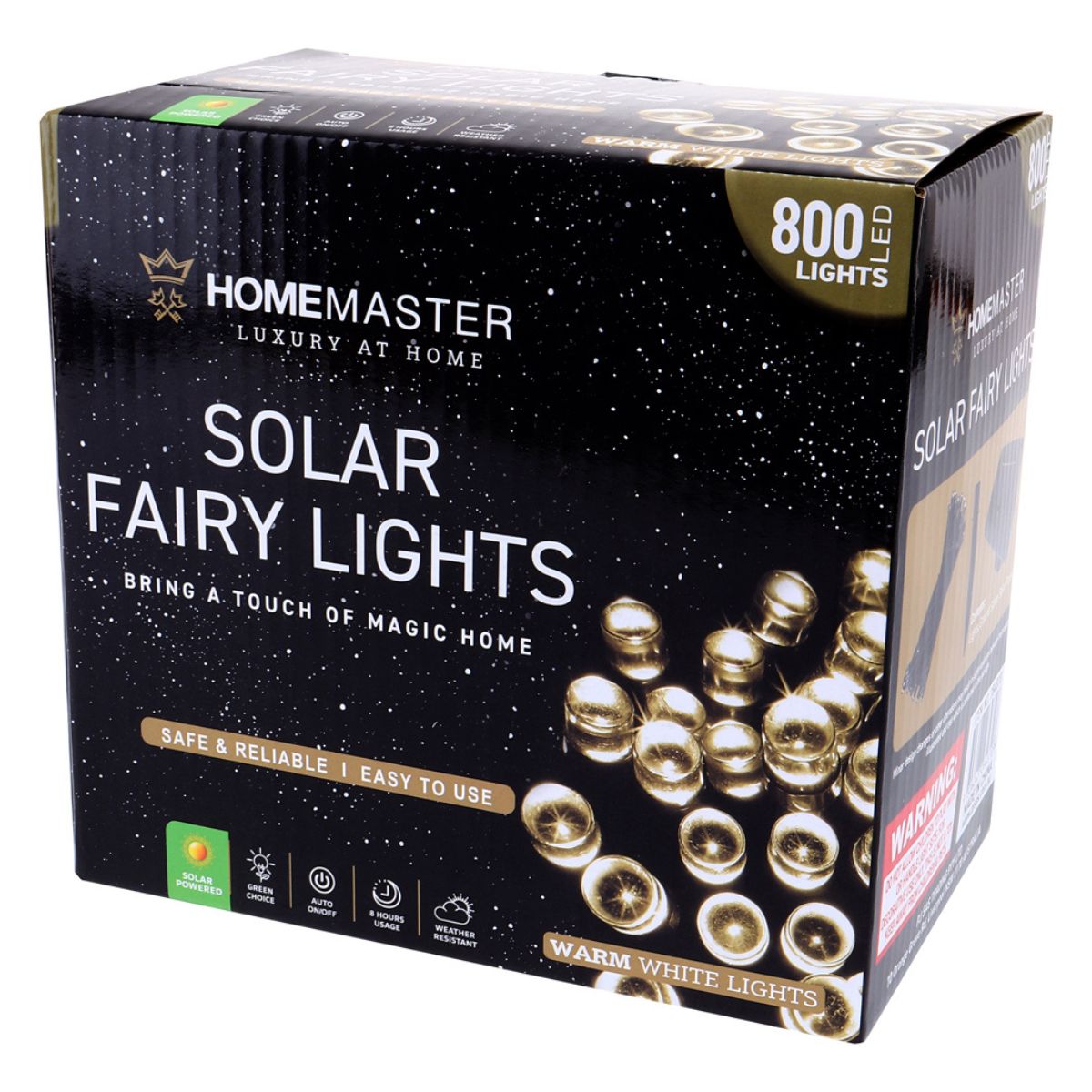 Fairy Light Solar 800 LED 49.5 Total Length Warm White 8 Functions