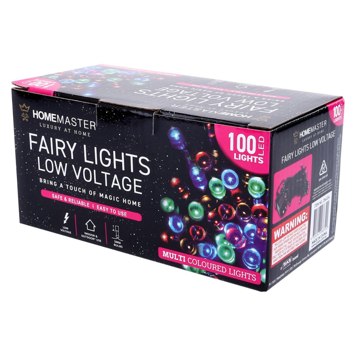 Fairy Light Low Voltage 100 LED 6.5m Total Length Multi Colour 8 Function