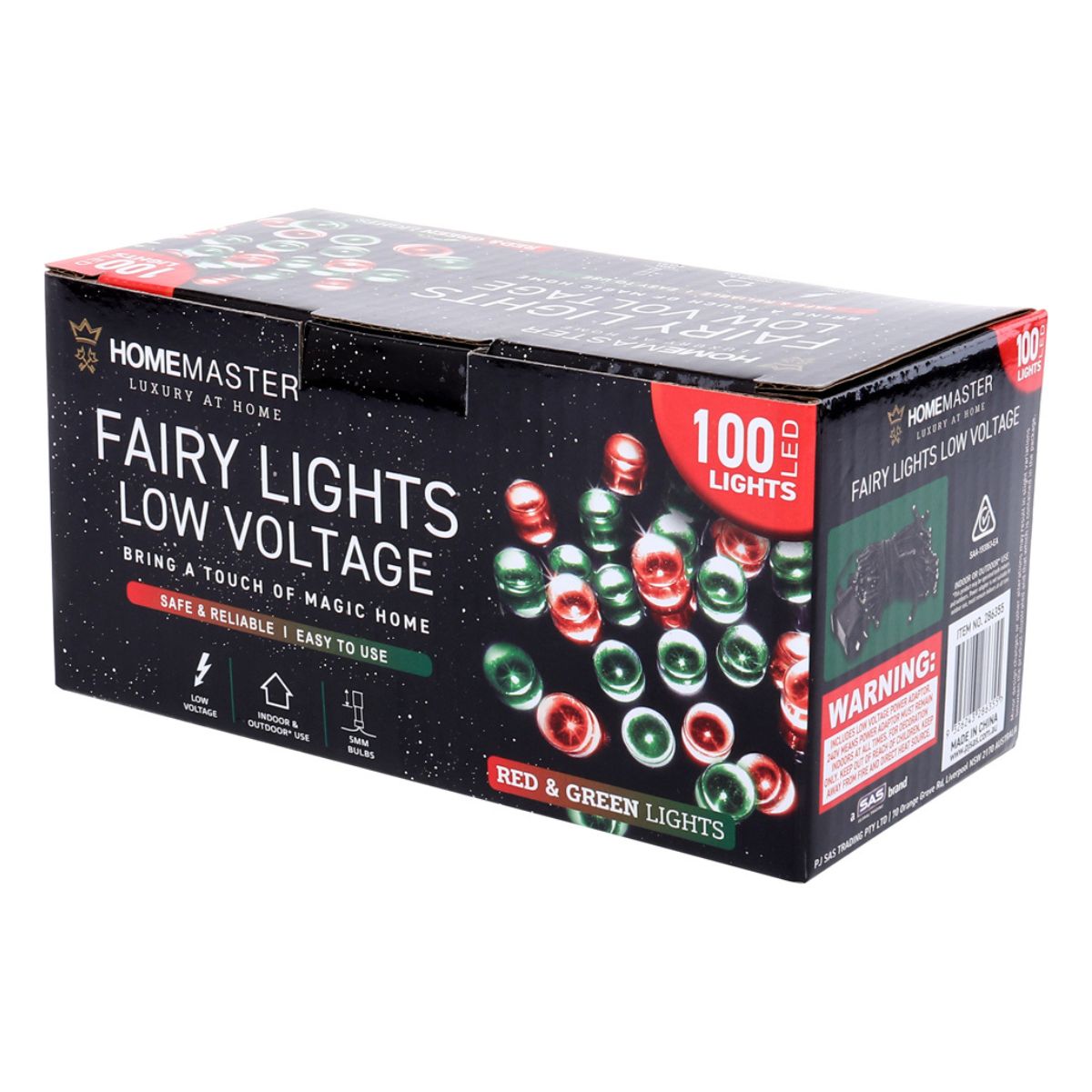Fairy Light Low Voltage 100 LED 6.5m Total Length Red & Green 8 Function