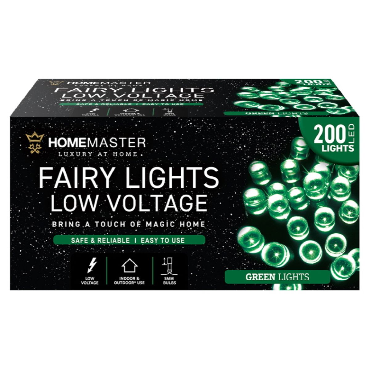 Fairy Light Low Voltage 200 LED 13.5m Total Length Green 8 Function