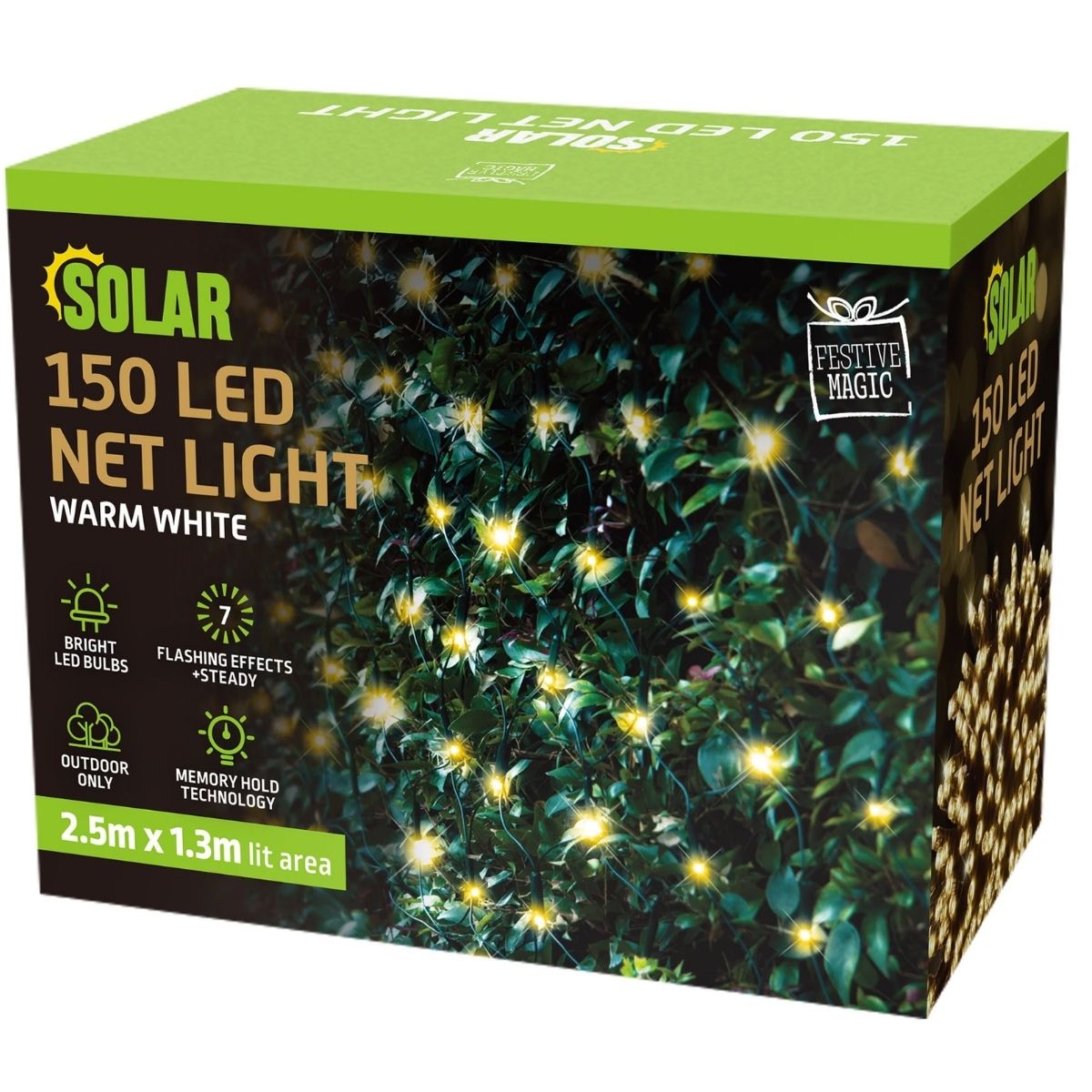 Christmas Solar Net Light 150 Warm White - Christmas Collective NZ