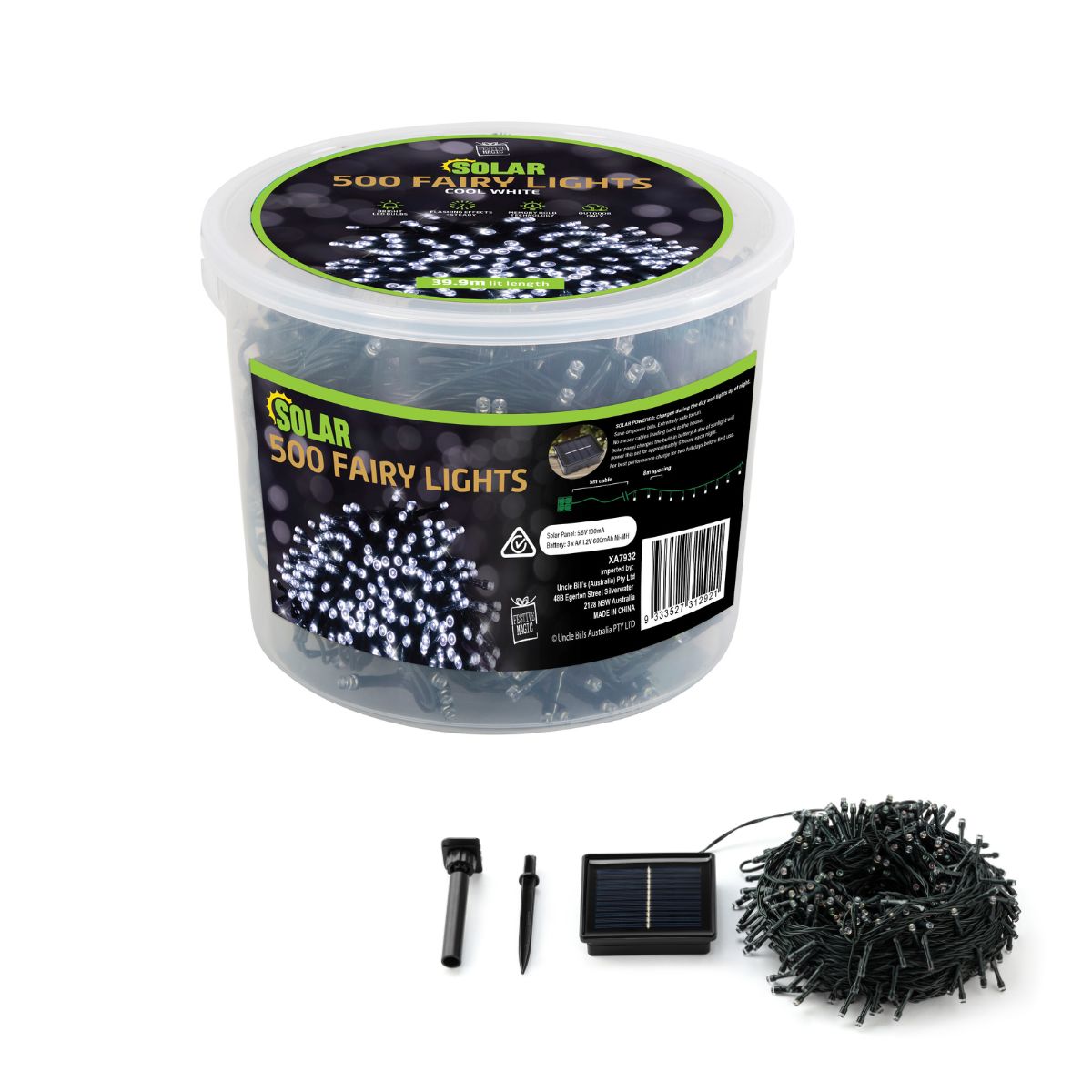 Solar LED Fairy Lights 500 Cool White