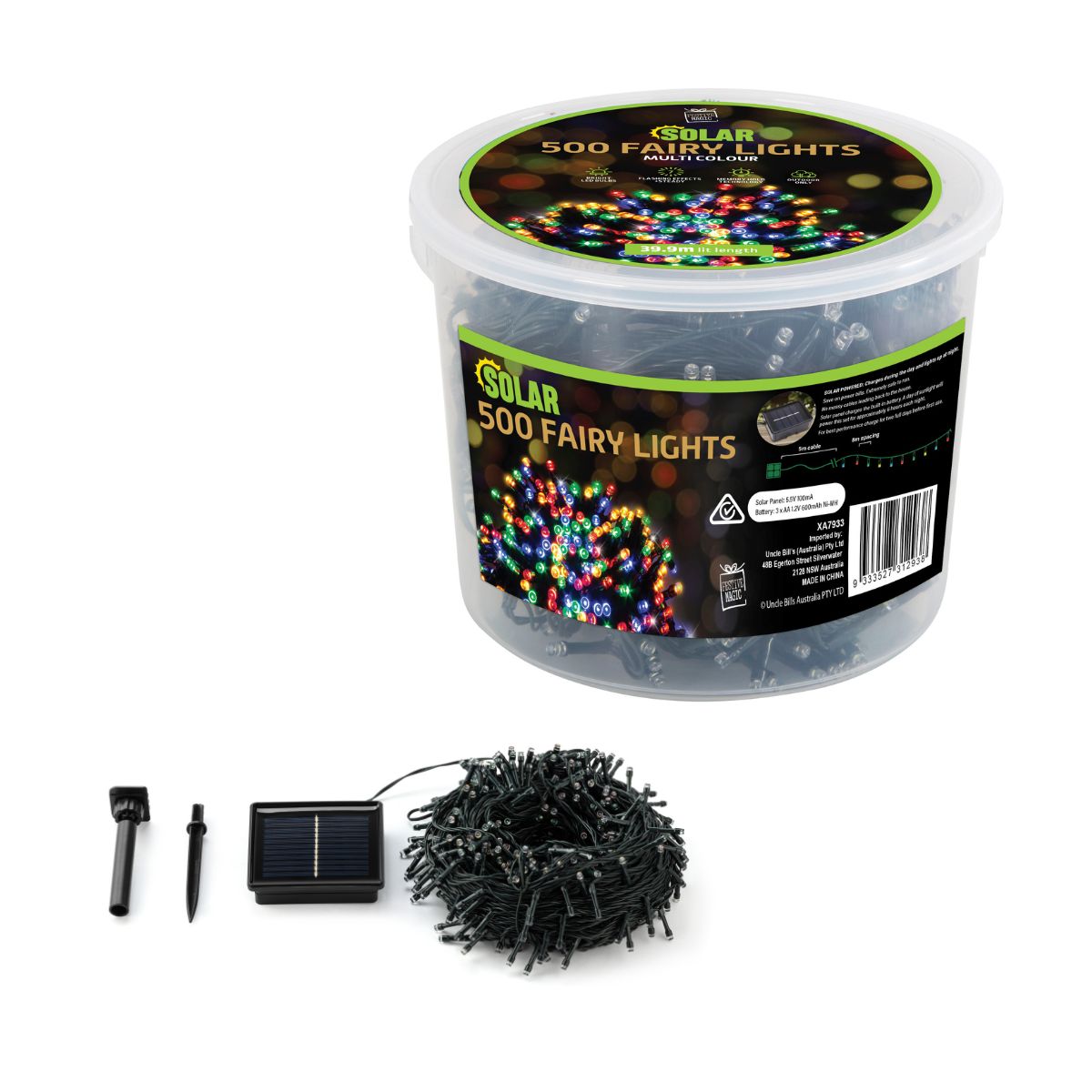 Solar LED Fairy Lights 500 Multicolour