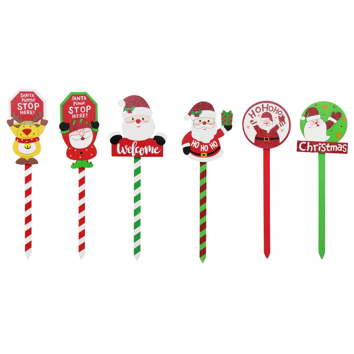 Christmas Garden Stake Festive Mix 30cm Assorted