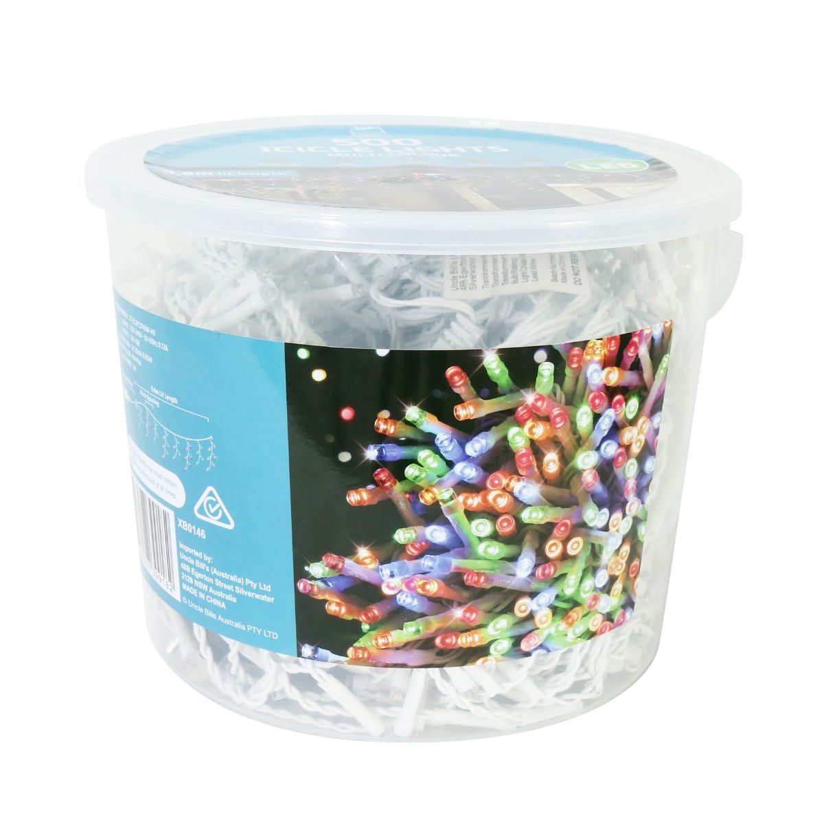 LED Icicles Flashing 500 Multi Tub