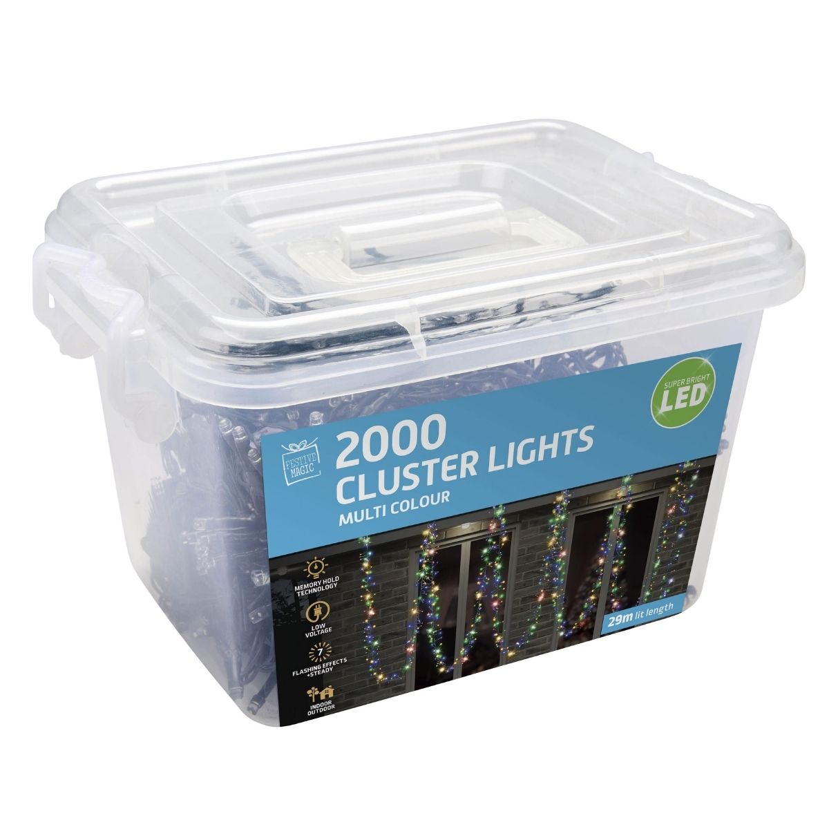 Christmas LED Cluster Lights 2000 Multi Colour - Christmas Collective NZ