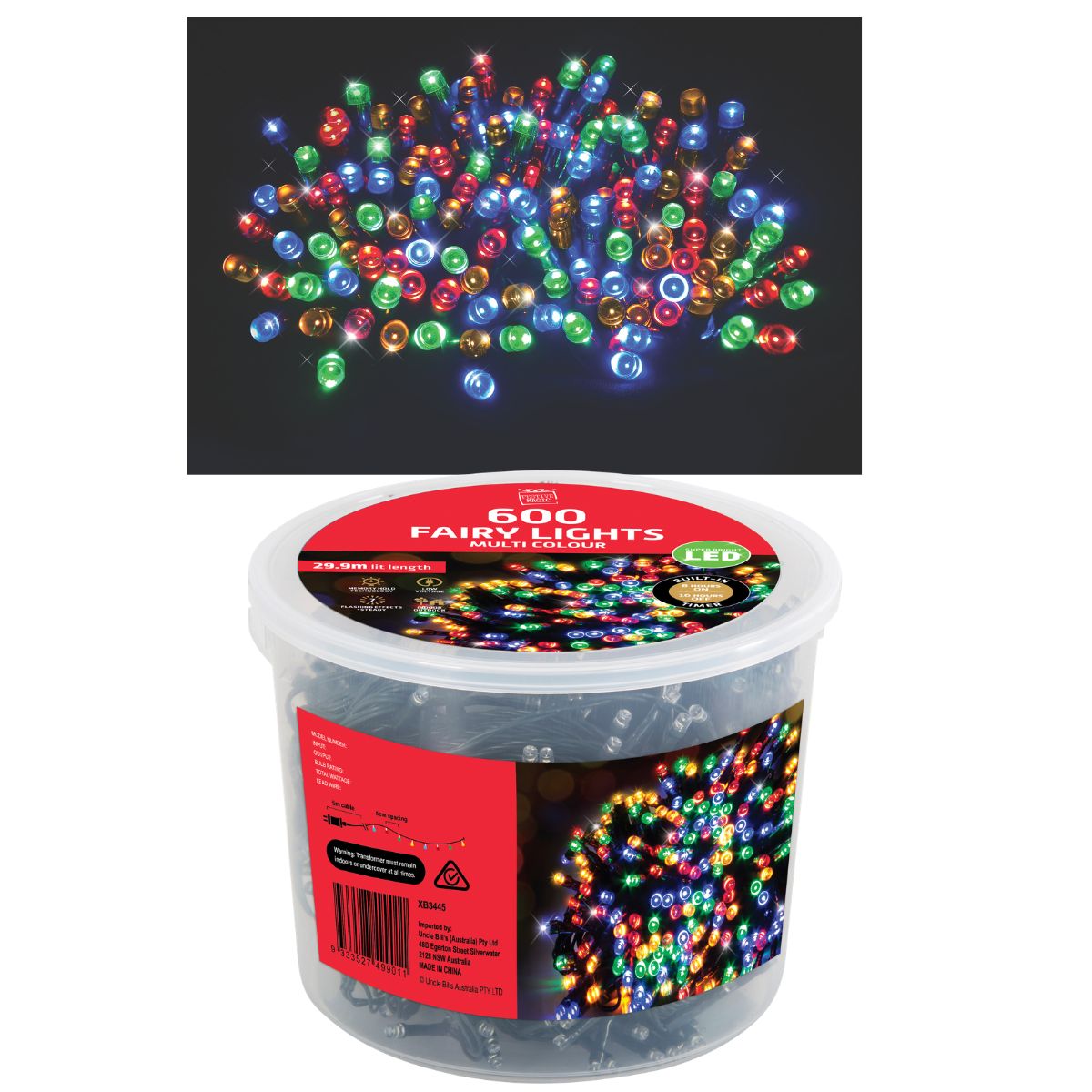 Leds Flashing 600 Multi Colour Tub