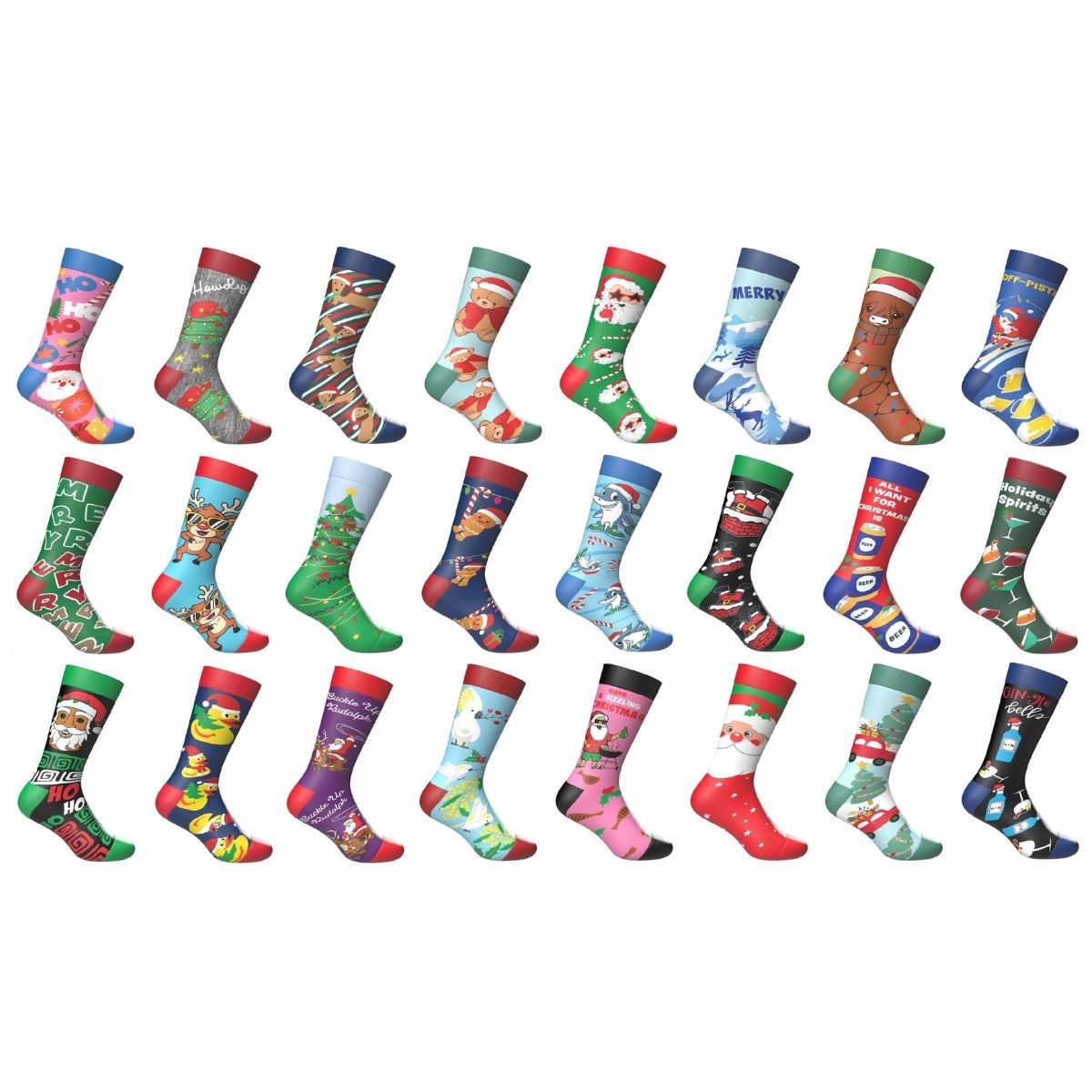 Christmas Festive Mens Socks Assorted