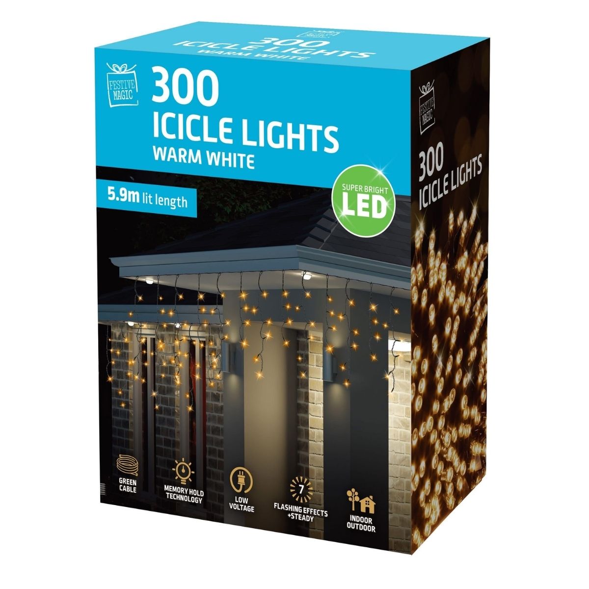 Christmas LED Icicles Flashing 300 Warm White - Christmas Collective NZ