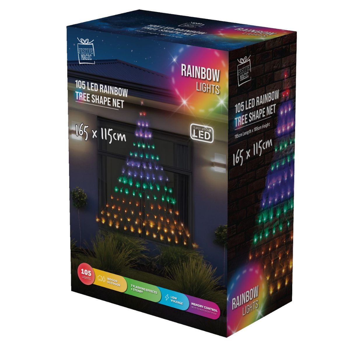 Christmas LED Rainbow Wall Net Tree