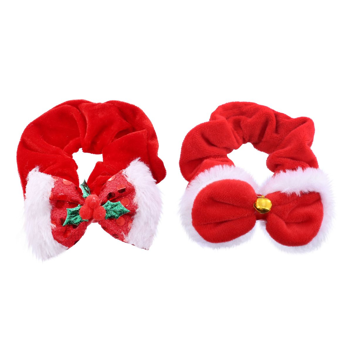 Hair Scrunchie Red Bow Decos Assorted