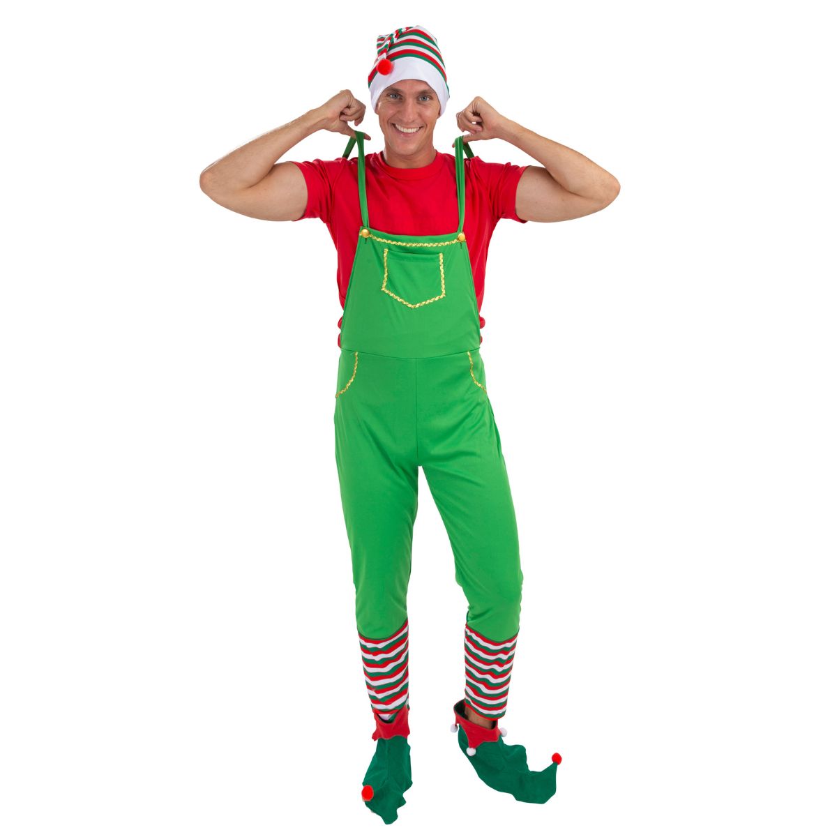 Christmas Workshop Elf Overalls Costume 4pc