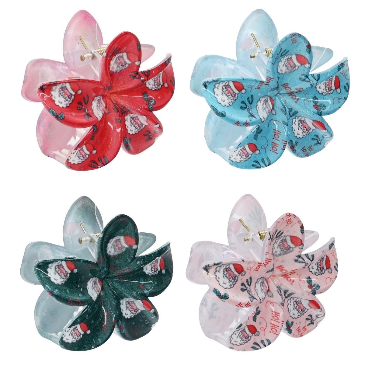 Claw Clip Christmas Flower Assorted