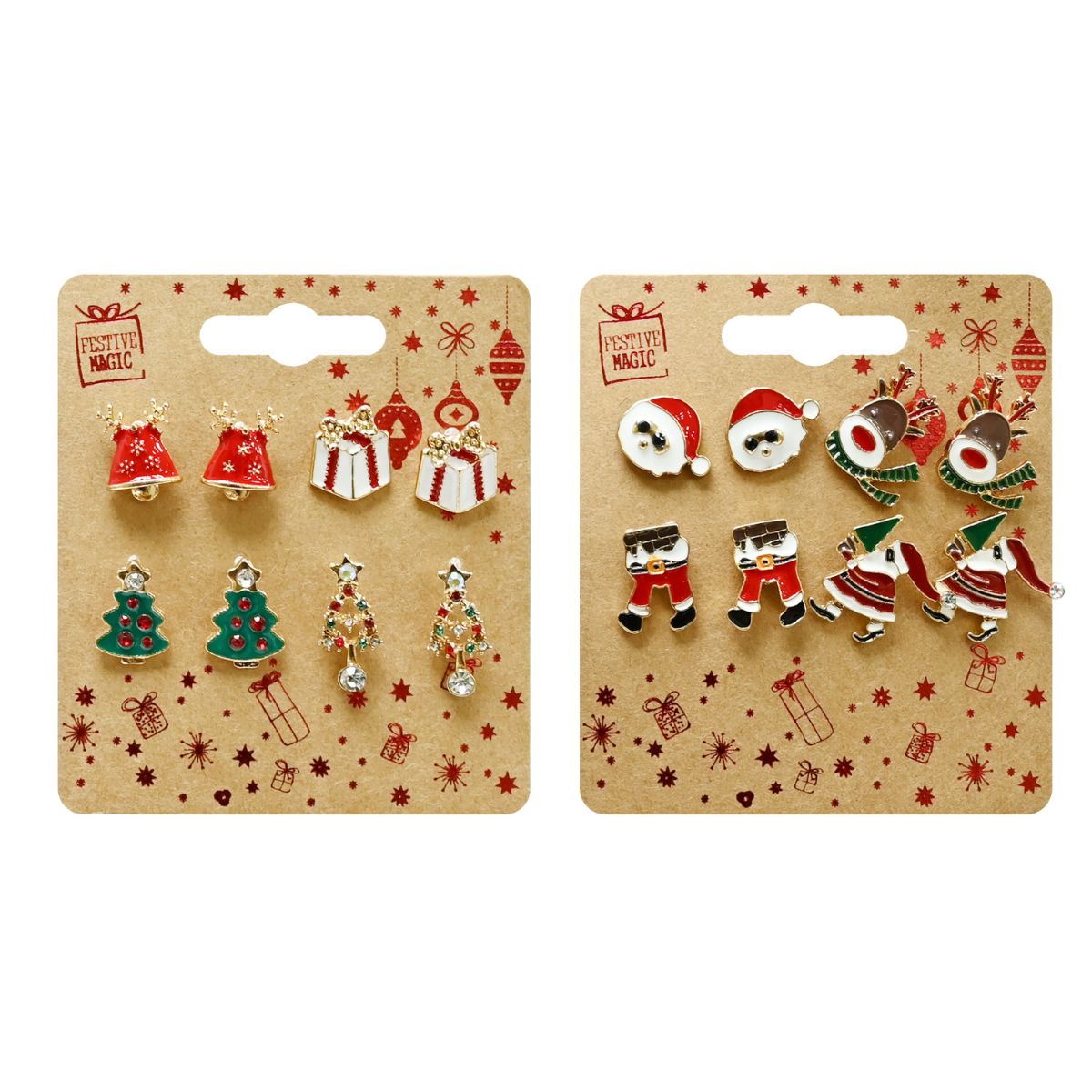 Metal Stud Earrings 4 Pack Assorted