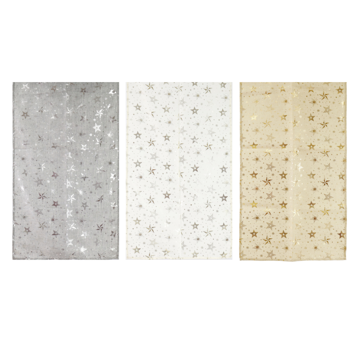 Christmas Runner Woven Foil Stars 180cm Assorted
