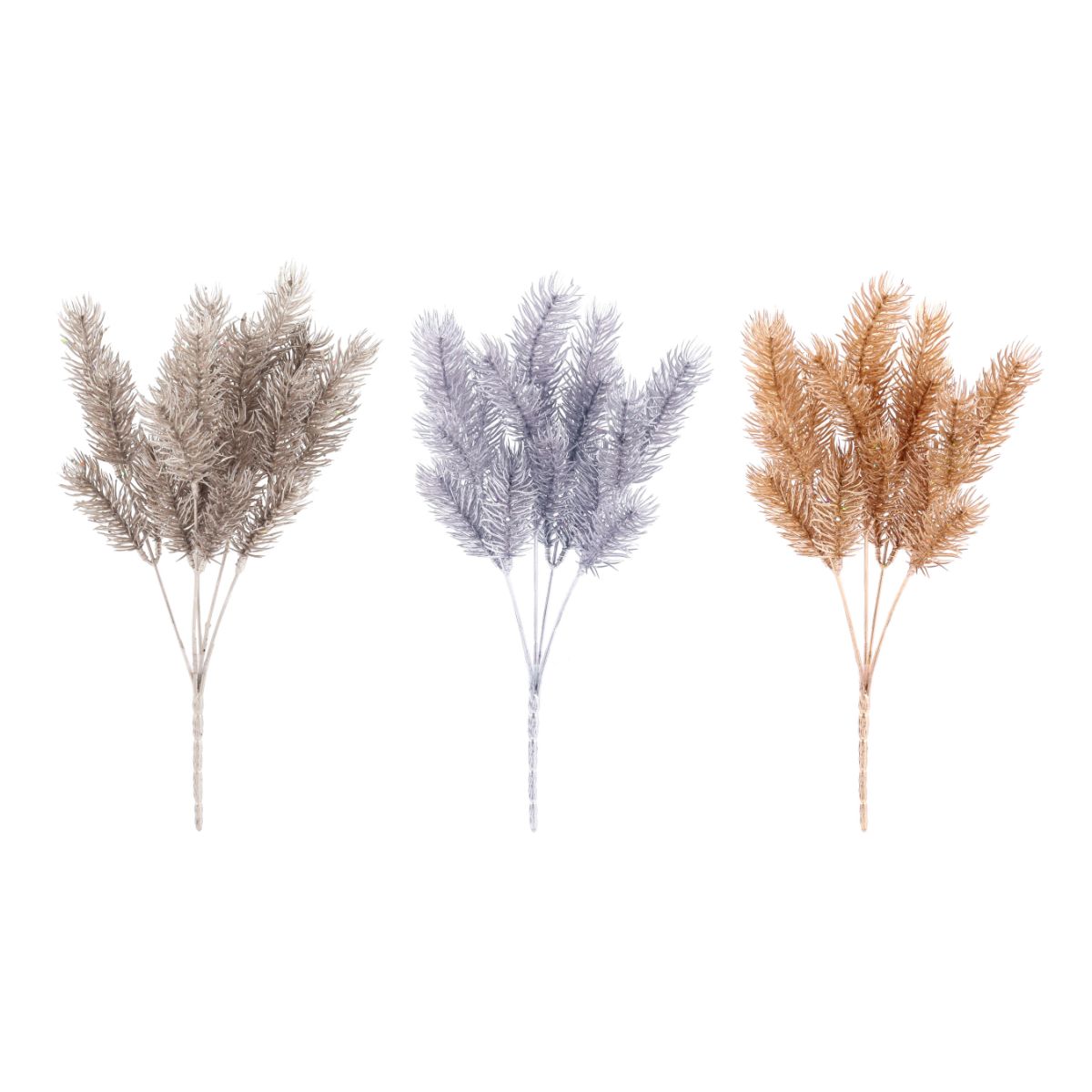 Matte Metallic Pine Bunch 35cm Assorted