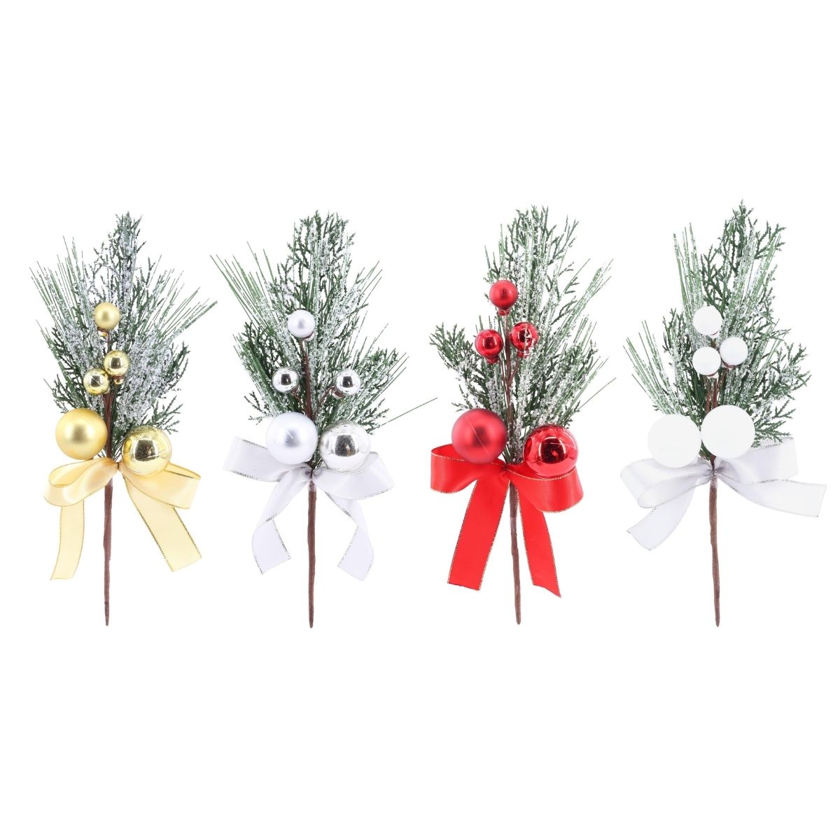 Christmas Bauble Pine Pick 31cm Assorted Christmas decoration