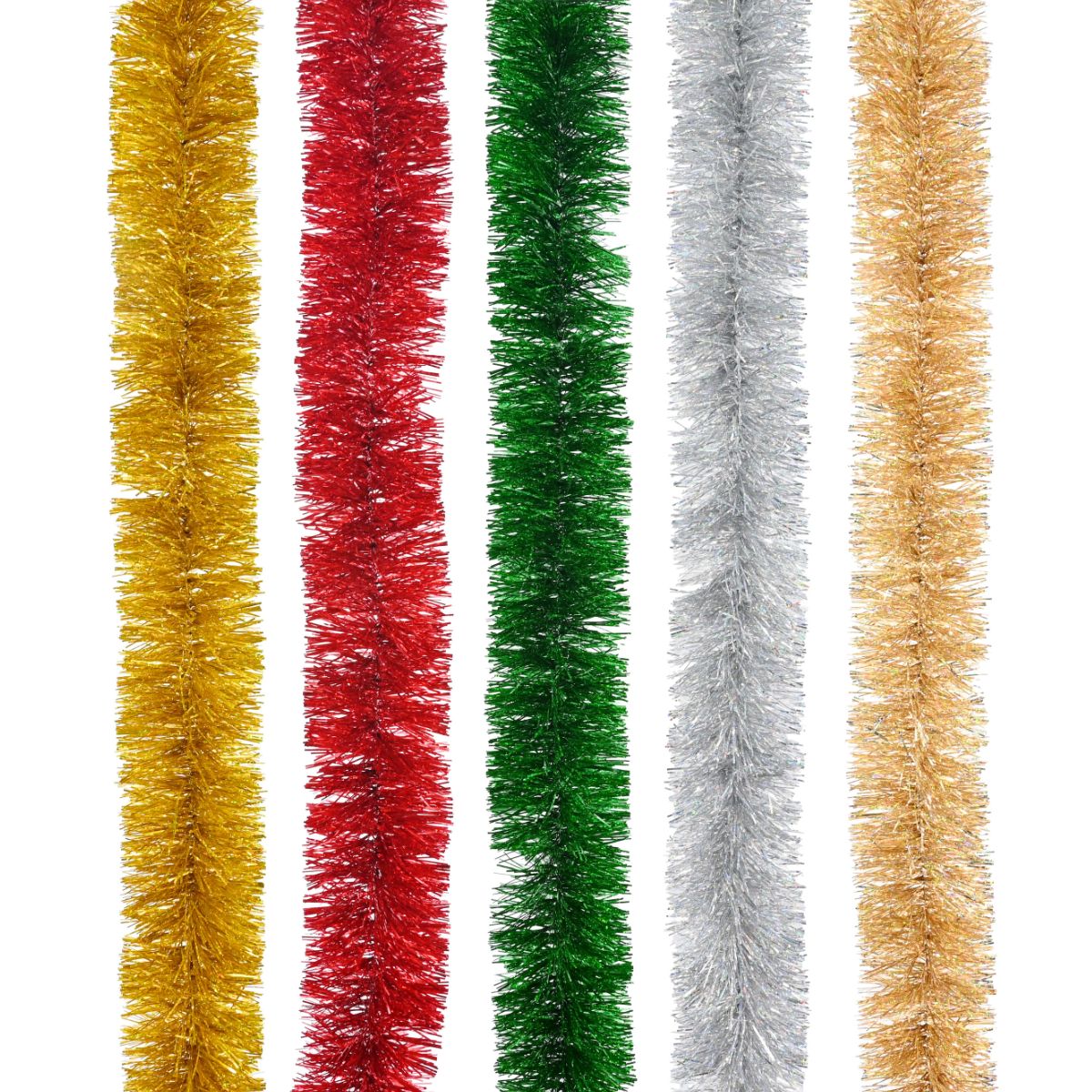 Christmas Tinsel Laser Wide 2m Assorted