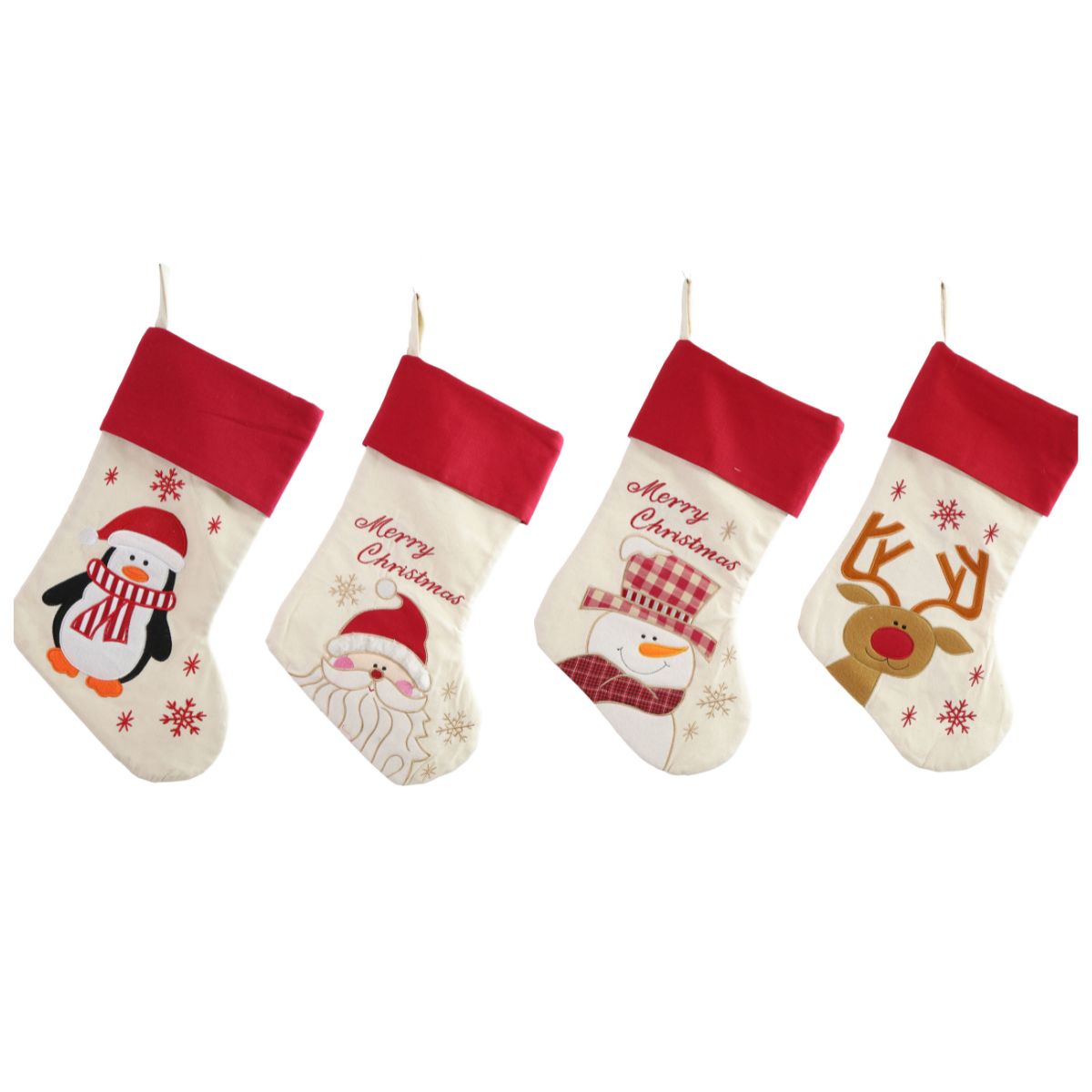 Christmas Canvas Character Stocking Embroidery 40cm Assorted