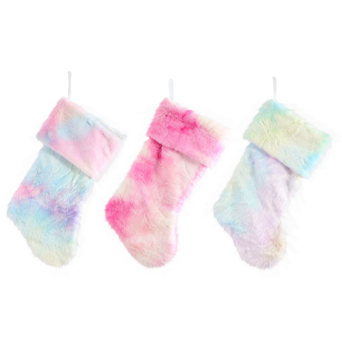 Christmas Pastel Sweet Plush Swirl Stocking 48cm Assorted
