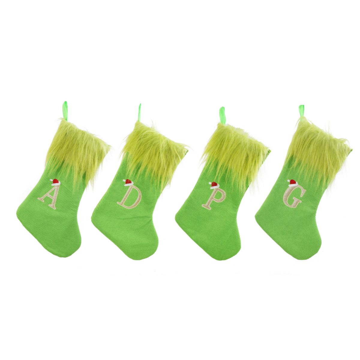 Christmas Mean Green Alphabet Stocking 45cm Assorted