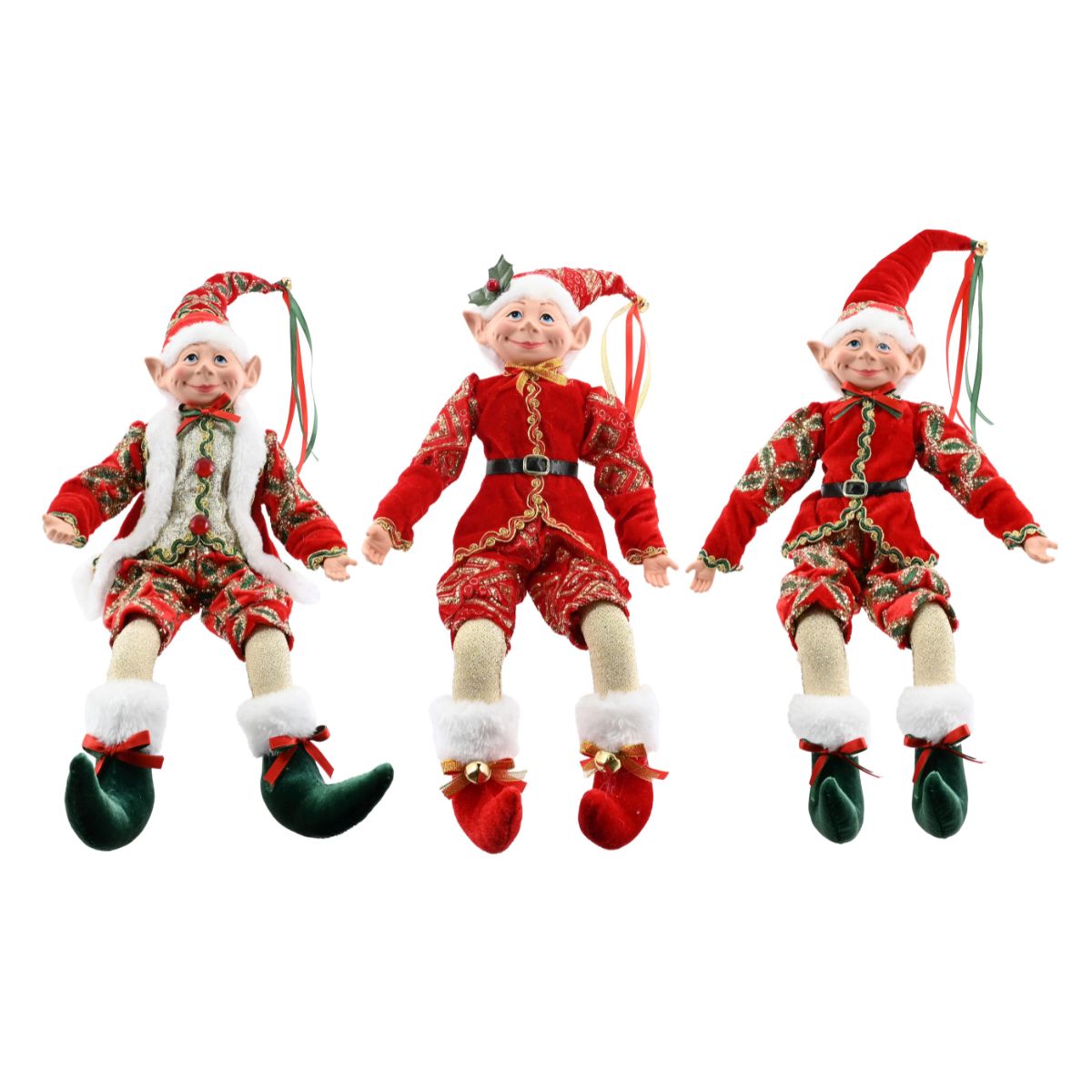 Christmas Royal Elf Doll Red & Green-Gold 43cm Assorted