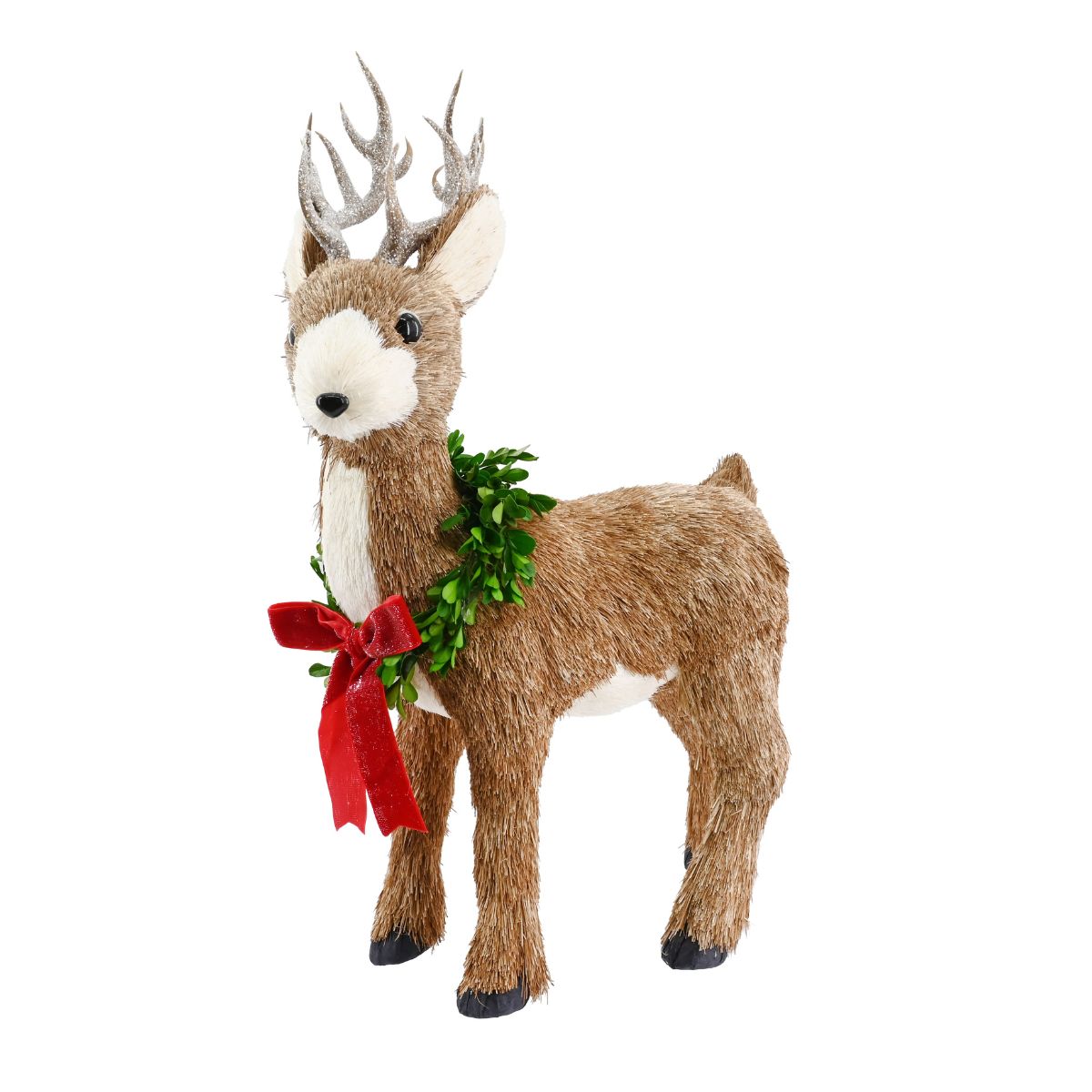 Christmas Sisal Standing Reindeer Wreath Collar 49cm