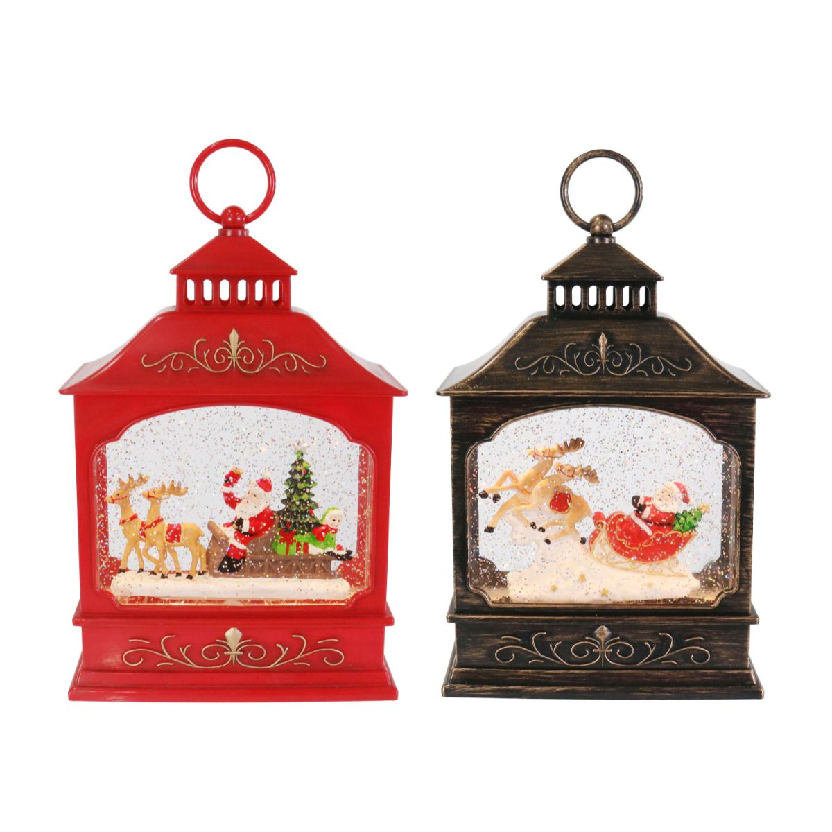 Glitter Swirl Music Lantern House USB Assorted