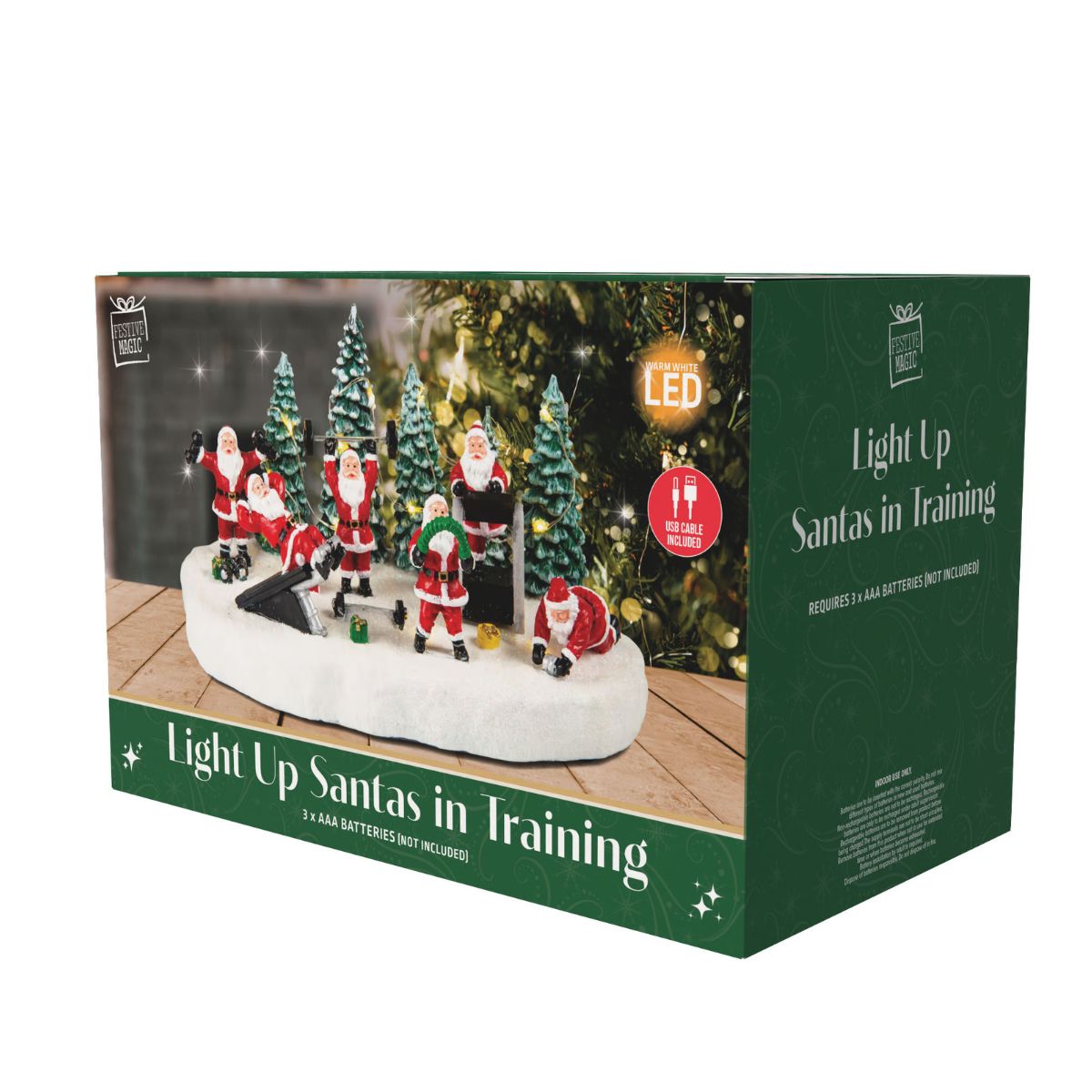 Christmas LED Santa Training Camp Scene